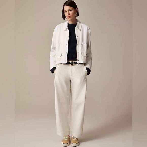 NWT J CREW Short Barn Jacket™ in cotton twill in White - Picture 2 of 8